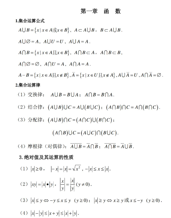 微积分重要定理及公式手册